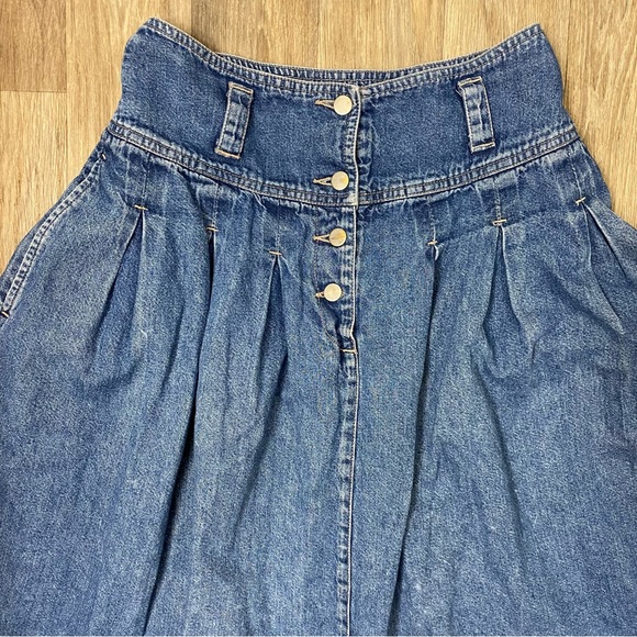 SILVERLEAF Vintage high waisted denim chambray skirt Womens size 26 - Picture 4 of 12